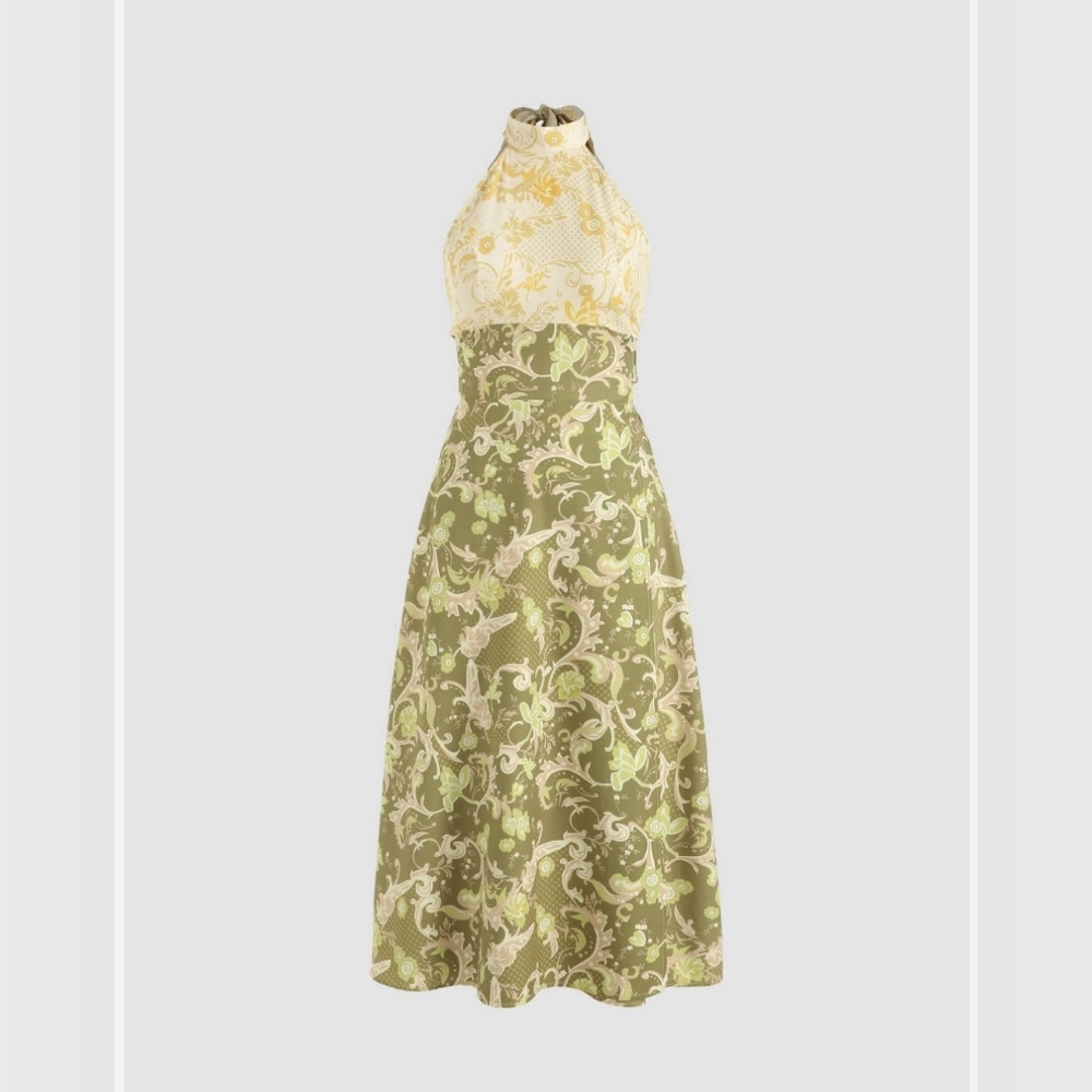 Floral Patchwork Midi Dress.
